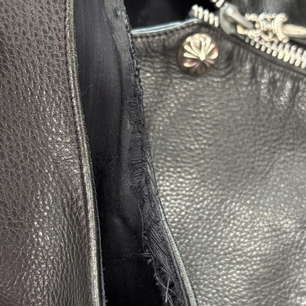 CHROME HEARTS(クロムハーツ) 6B FRNT ZIP サイドレースアップダガージップアップレザーベスト
