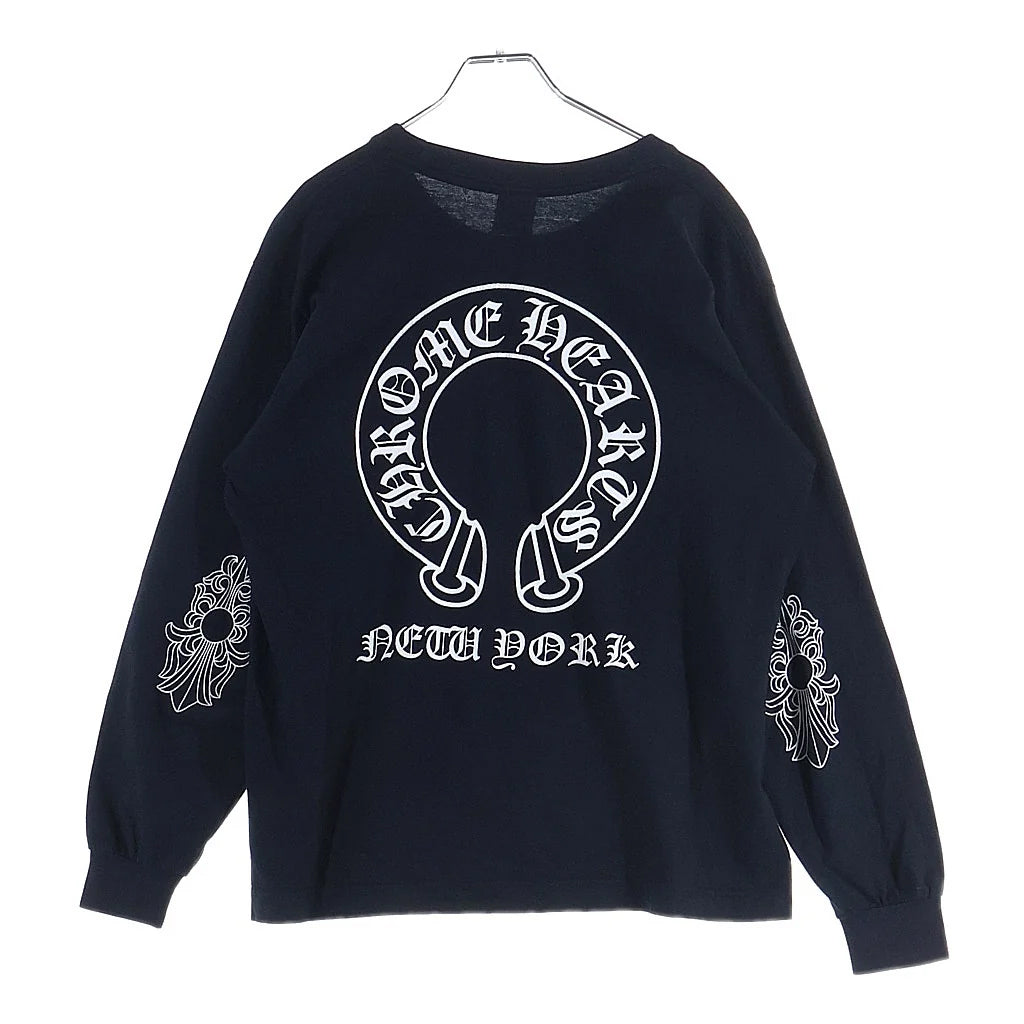 OLD オールド袖フローラル ホースシュープリント 長袖Tシャツカットソー