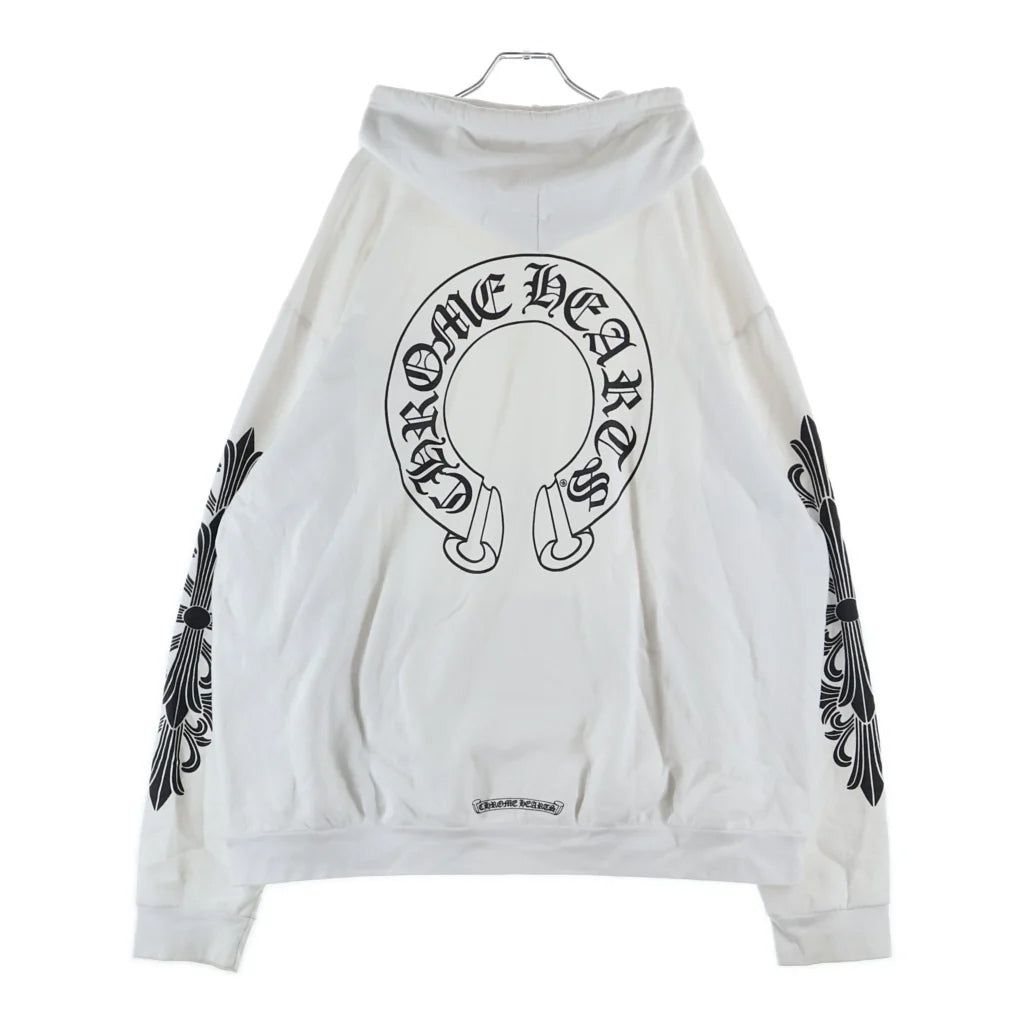 SWTSHRT PLVR 袖フローラル バックホースシュープリント スウェット プルオーバーパーカー